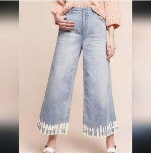 Anthropologie PILCRO Cropped Wide Leg Denim Jeans, Size 32